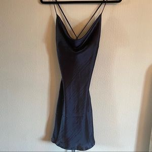 ASOS MIDNIGHT BLUE SLIP DRESS